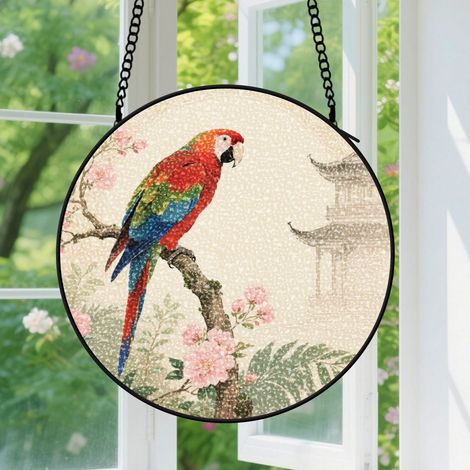 Suspension en vitrail - Attrape-soleil coloré pour maison, décoration élégante, cadeau Fête des Mères, Anniversaire pour femme, homme, maman 15 cm (1/5)