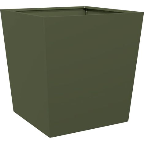 Maison Exclusive - Fioriera da Giardino Verde Oliva 50x50x50 cm in Acciaio