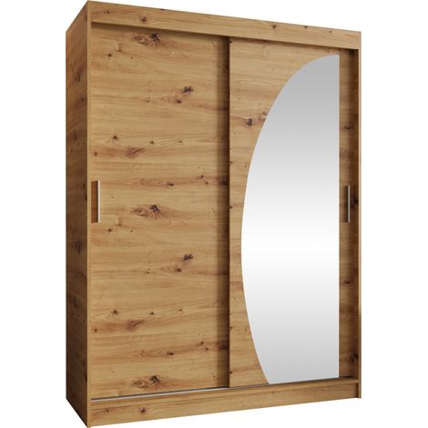 Armario Hartford 503, Roble Artisan, 200x150x62cm, Puertas de armario: Correderas, Número de estantes: 0