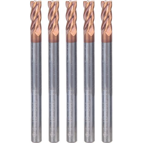 Fraises CNC 4 dents 4mm revêtement nano, fraises en carbure tungstène pour usinage précis (lot de 5) (1/5)