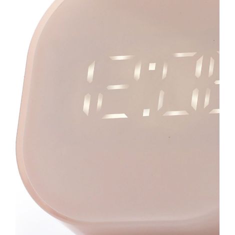 Nouveau produit : Réveil personnalisable avec double alarme, horloge électronique, minuteur de cuisine, horloge murale magnétique, rose. (1/5)