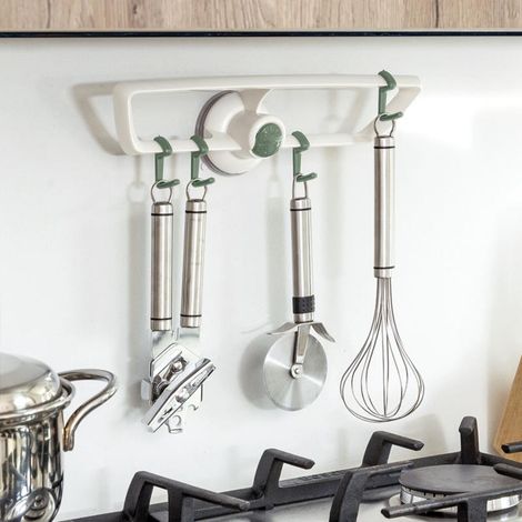 Porta Utensili Cucina con Ventosa Supporto da Parete per Mestoli e Accessori (1/3)