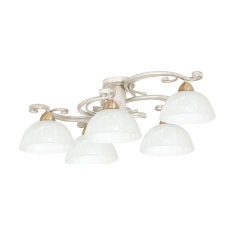 Plafoniera Aurora crema 5 vetri E27 metallo Luminex