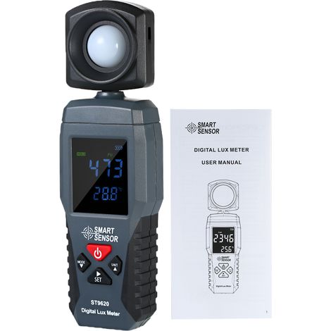 Luxmètre numérique SMART SENSOR avec écran LCD, portable, luminomètre, photomètre, luxmètre de lumière 1-200 000 ST9620 (1/5)