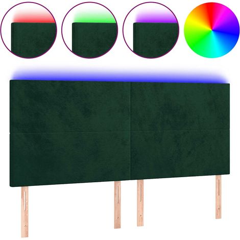 Maison Exclusive - Cabecero con luces LED terciopelo verde oscuro (1/5)