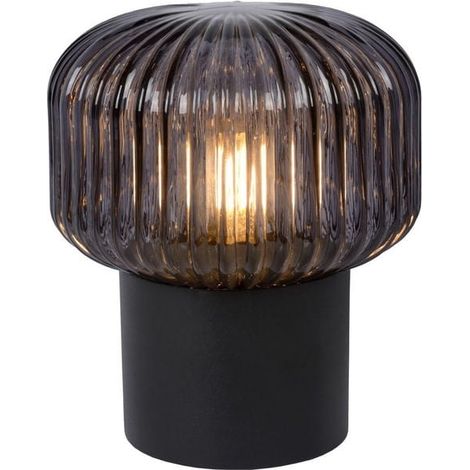 Lampada da tavolo Lucide JANY vetro fumé nero E14 40W (1/5)