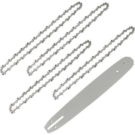 Führung und Kette für Kettensäge Kettenführungslänge 35 cm mit 4 Kettensägenketten, 52 Glieder / Mitnehmer, 3/8" Teilung, 0,05" (1,3 mm) (1/5)