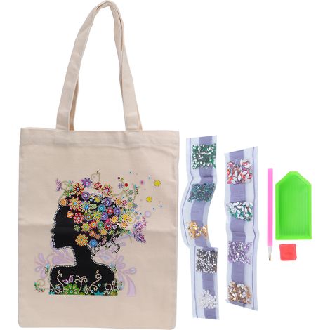 Diamond Painting Tote Bag Practical Colorful Special for Schoolbag Storage Picnic Travel GiftsBB024 (1/5)