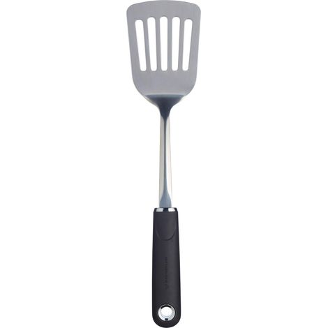 MasterClass MCSGNWSSST - Spatola per tagliare il pesce (manico degrip, acciaio inox), colore nero (1/4)