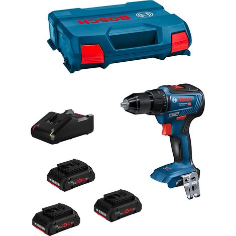 Taladro atornillador BOSCH GSR 18V-55 - 0615A5002P Profesional inalámbrico 18 V - 55 Nm Sin escobillas + 3x baterías ProCORE 4,0 Ah + cargador + caja L (1/5)