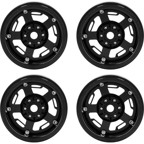 Satz mit 4 Radnaben für 1/10 RC-Cars (2,2 Zoll, 12 mm Sechskantantrieb, Aluminiumlegierung, 36 mm Dicke), schwarz. (1/5)