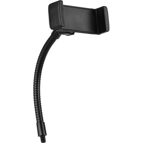 Faltbare Handyhalterung mit 6-mm-Schraubgewinden (1/4 Zoll) zur Befestigung von LED-Ringlichtern und Smartphones. Kompatibel mit iOS- und Android-Smartphones.