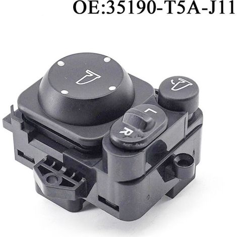 35190-T5A-J11 Interrupteur/bouton de réglage du rétroviseur de voiture, convient aux Honda City, Accord et CRV, contrôle le réglage du rétroviseur. (1/4)
