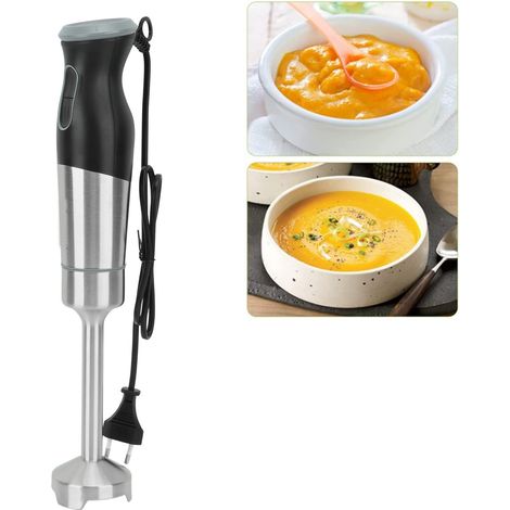 Mini mixeur plongeant électrique 500 W avec lames en acier inoxydable, idéal pour les smoothies, les fruits, les purées pour bébé et les soupes. Norme européenne 220 V. (1/5)