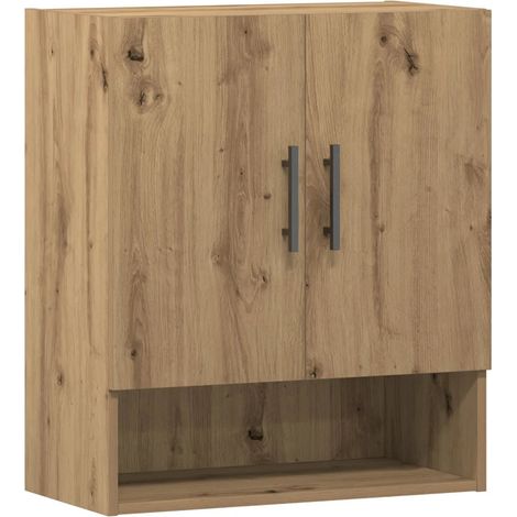 Armario de pared de roble macizo fabricado artesanalmente 60 x 31 x 70 cm gran capacidad de almacenamiento función decorativa 020051133 (1/5)