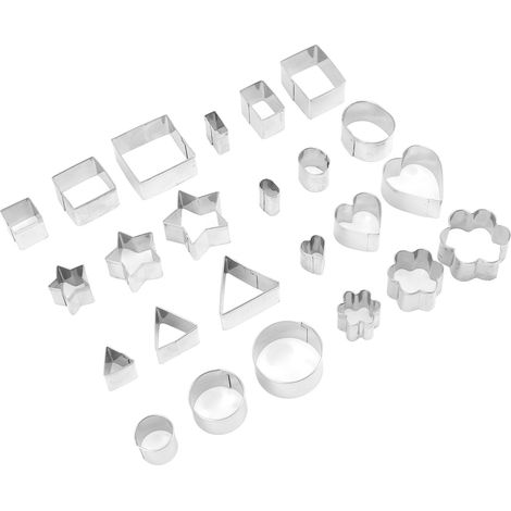 Moules à gâteaux en acier inoxydable : rond, étoile, fleur, cœur, carré, rectangle, triangle. (1/5)