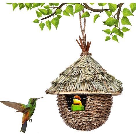 nid Oiseau, Maison Oiseaux Exterieur Paille Tisse  La Main Suspendue Maison Des Oiseaux Nid Birdhouse Accueil Jardin, Nid Oiseau Artificiel Pour M (1/5)