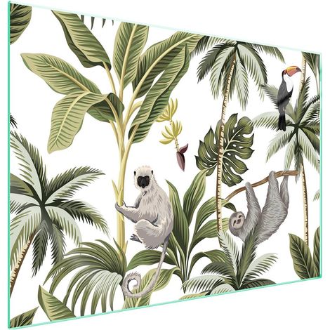 Plaque de protection en verre pour poêle 70x52 Feuille (1/5)