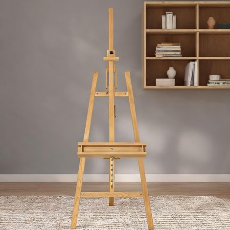 Chevalet en hêtre massif hauteur réglable 180-235 cm pliable (1/5)