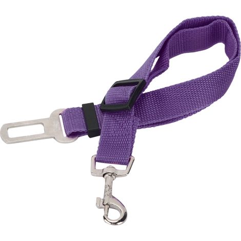 Ceinture de sécurité auto pour animaux de compagnie, longueur réglable, accessoire durable pour chiens, chats et autres animaux de compagnie, violet (1/5)