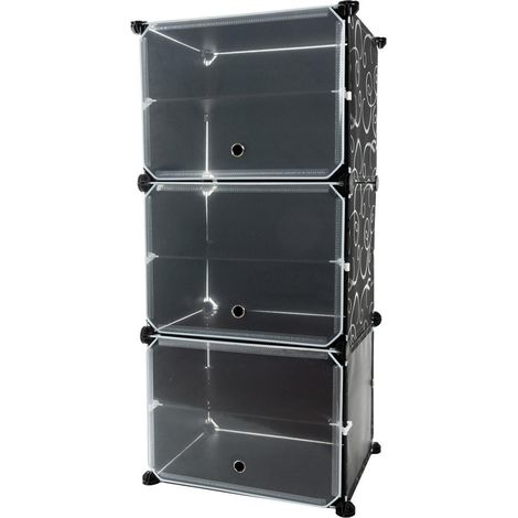 Northix Estantería para zapatos modular negra 6 estantes