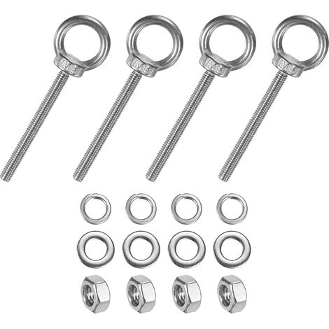 4-Sets Boulon Oeil A Epaulement En Acier Inoxydable M6x69mm (1/5)