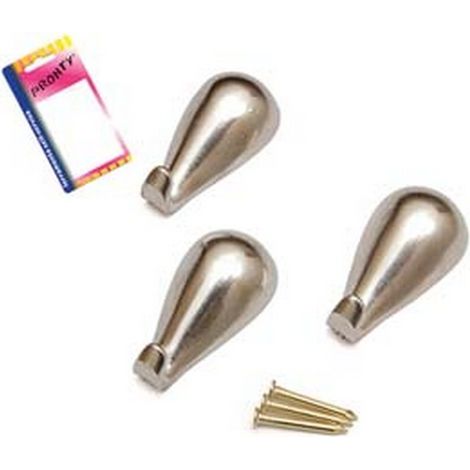 12BL GANCI PER QUADRI A GOCCIA CROMO IN BLISTER - mm.27, in bl.3 pz.