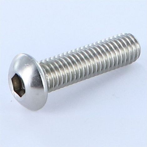 Vis métaux BHC (Tête Bombée Hexagonal creux) M6X25 Filetage total Clé de 4 HC4 Inox A4-30 pièces (1/2)