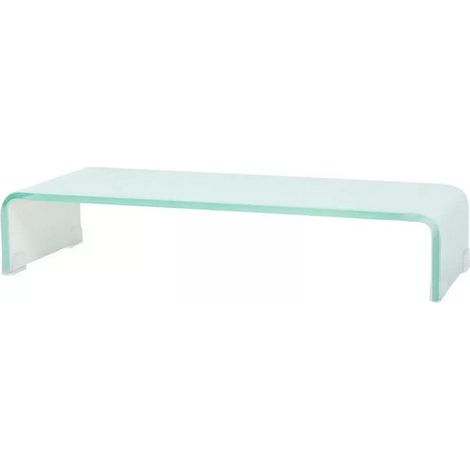 Meuble TV verre blanc Martial 60cm (1/3)