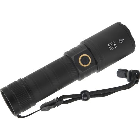 Mini lampe torche LED télescopique à zoom, 3 modes, étanche XHP70, petite lampe torche LED portable idéale pour la randonnée et le camping en plein air. (1/5)