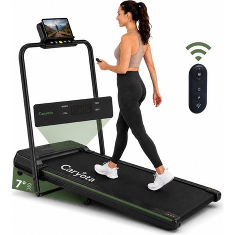 Tapis de course pliable – 1‑12 km/h – Amorti des chocs – Compteur de calories – 6 programmes – Inclinaison – Support téléphone – Télécommande – Pour maison (1/5)