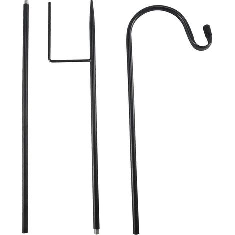 Rostiger Metall-Gartenpfahl, Hakenhalterung für Pflanzen, 120 cm Stiel, patinierte Oberfläche, 1 Stück, dekorativer Anker für Töpfe und Hängepflanzen. (1/5)