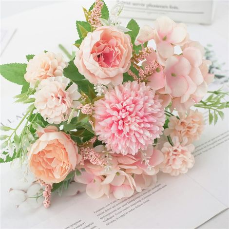 Oferta especial de Uclet: Flores artificiales para decoración de exteriores, hermosas flores artificiales de seda, ramos para bodas y San Valentín, decoración nupcial.