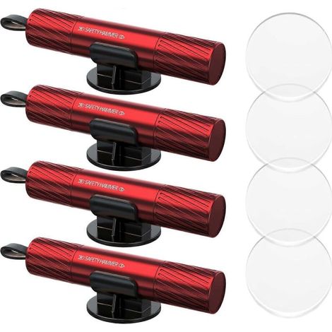 Lot de 4 marteaux d'urgence de haute qualité pour coupe-vitres et coupe-ceintures de sécurité de voiture - Safety H-AquaForge (1/5)