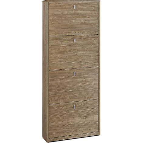 Scarpiera Salvaspazio 4 Ante 10 Paia 63x154x18 cm Noce Stelvio (1/3)