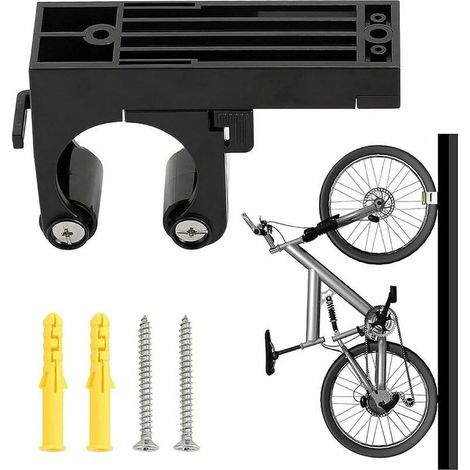 Verstellbare Mountainbike-Parkhalterung, Fahrradaufbewahrungssystem, platzsparende Parkschleife, schwarz (1/5)