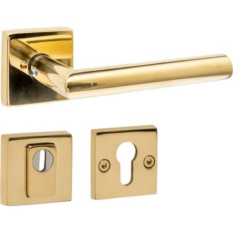 Jeu de quincaillerie de porte arrière Jura Carré en laiton - 0013.405725 (1/3)