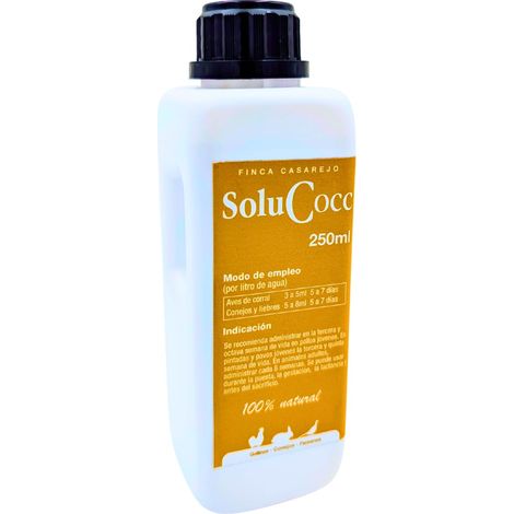 SoluCocc 250ml – Complemento nutricional para gallinas, conejos y faisanes – Apoyo intestinal en situaciones de alta carga ambiental