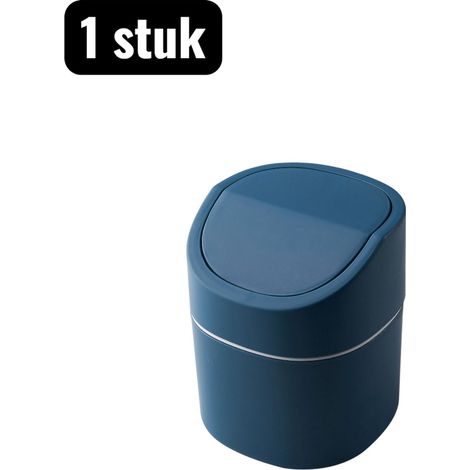 1 pièce - Poubelle - Mini Poubelle de bureau - Couvercle compact pour bureau - Poubelle de rangement en papier et en déchets - (1/4)