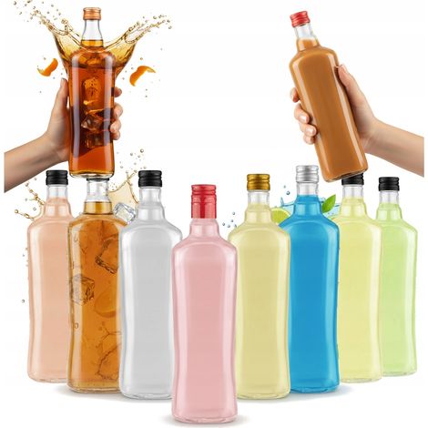 10 Glasflaschen für Tinkturen, Diva 500ml Geschenkflasche, Saft, Wein 0,5l (1/5)