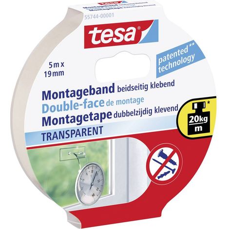 Nastro Adesivo Biadesivo Traslucido Tesa Powerbond 19 mm (1/2)