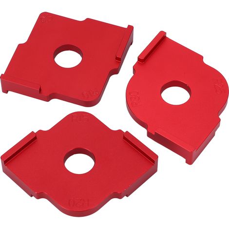 Gabarit de rayon 3 pièces pour défonceuse, gabarit portatif en alliage d'aluminium antirouille pour le travail du bois, gabarit de rayon d'angle (1/5)