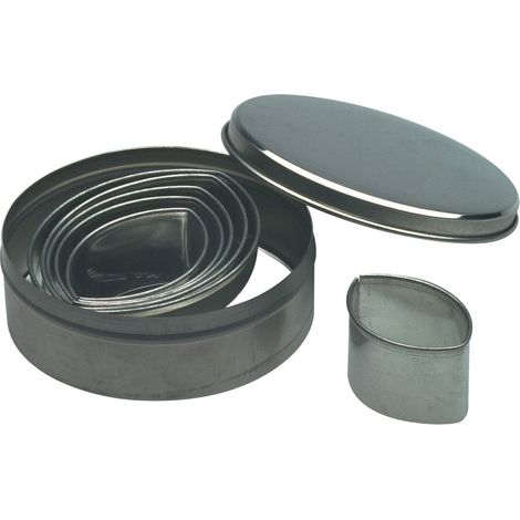 PIAZZA Set da 6 Tagliabiscotti - Formine Ovali - in Latta - per Pasta, Torte, Biscotti, Pasticceria