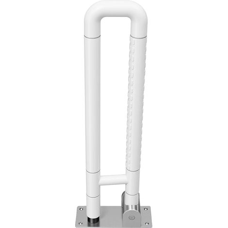 Soporte de pasamanos de acero inoxidable para montaje en pared, color blanco. (1/2)