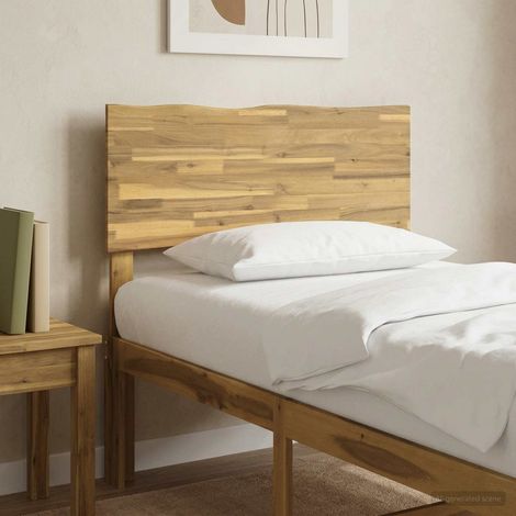 vidaXL Tête de lit en bois brut ROSTOCK Blanchi 90 cm (1/5)