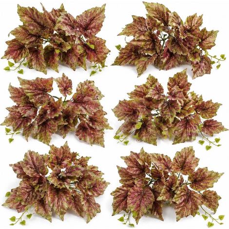 Pack of 6 x 30cm Artificial Trailing Pink and Green Caladium - Premium Quality (1/5)