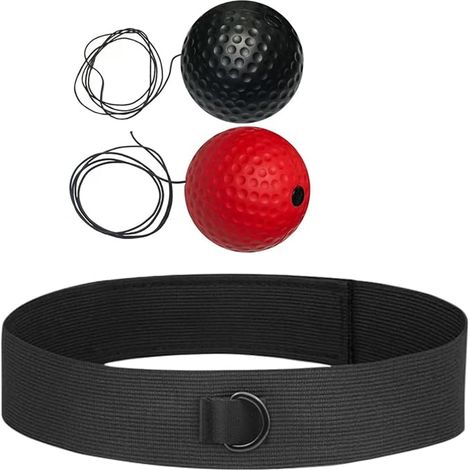 Boxing Reflex Balls with Adjustable Headband, 2 Training Balls for Reflexes, Eye Hand Coordination, Focus and Accuracy, Home Fitness Equipment for Adults (1/5)