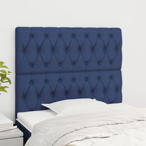 Cabecero de cama azul 100x7x118/128 cm Tela vidaXL (1/5)