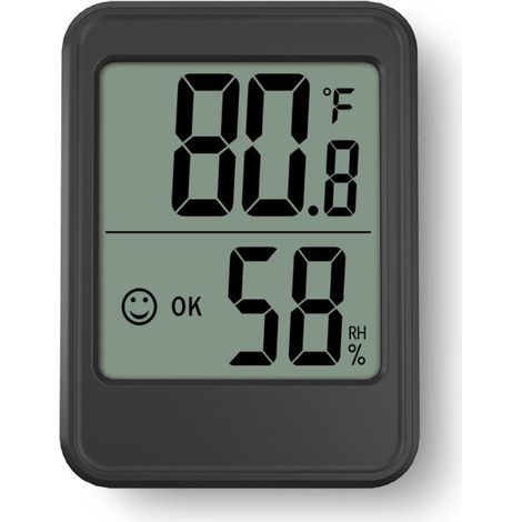 Termometro-igrometro digitale elettronico per interni, per misurare temperatura e umidità in casa. (1/3)