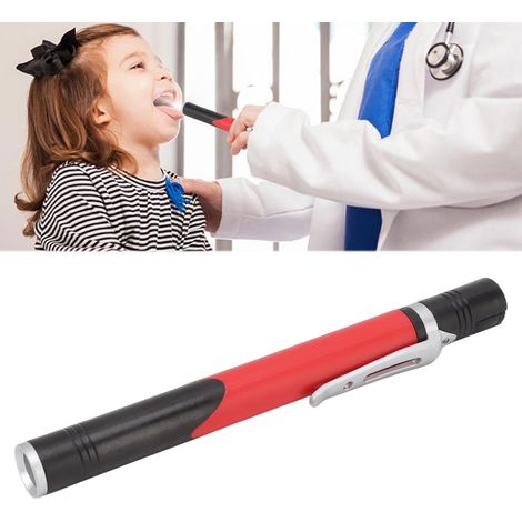 Lampe stylo mini à pince avec trois sources lumineuses, lampe torche portable rechargeable par USB, rouge (1/5)